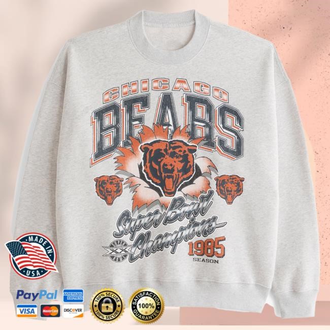 Official Abercrombie And Fitch Apparel Chicago Bears Graphic Crewneck Sweatshirt NFL by Abercrombie