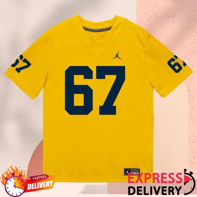 Michigan Wolverines #67 Trent Middleton Student Athlete Maize Football Jersey Hot Shirt The M Den Shop