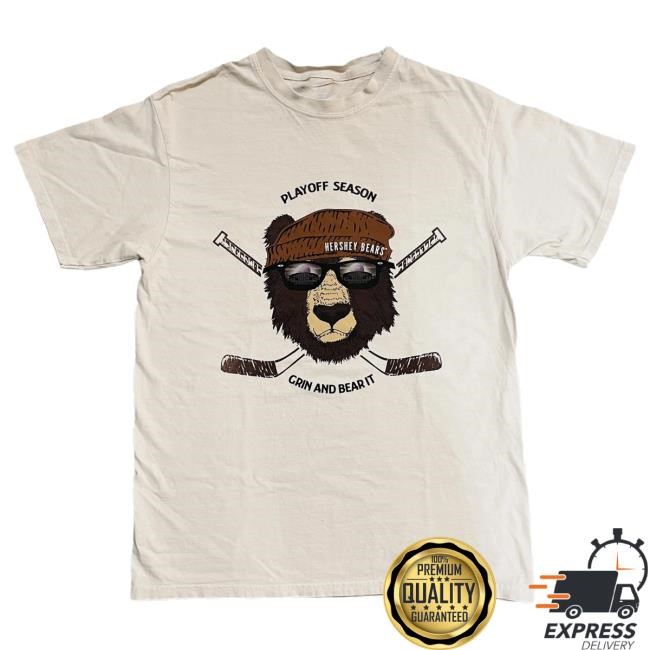 Official Hershey Bears Merch Store Hershey Bears 2024 Calder Cup Playoffs Grin And Bear It Crewneck Hersheybears