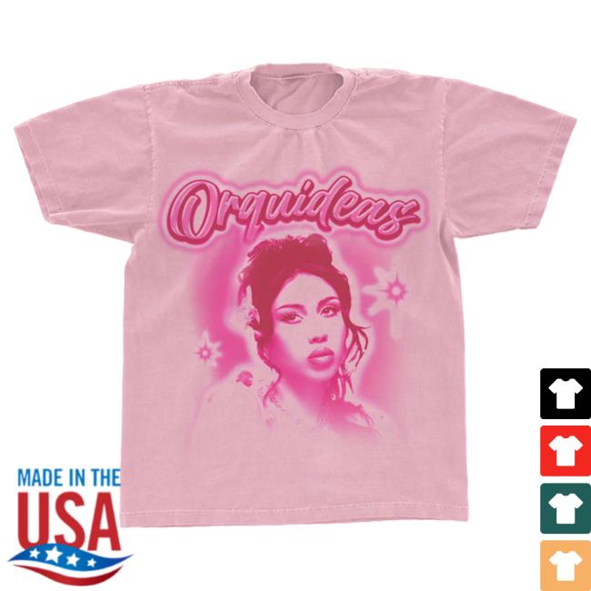 Official Kali Uchis Merch Store Kali Uchis Pink Orquídeas Portrait Short-Sleeve New Shirt Kali Uchis Clothing Shop KaliUchis ShopKaliUchis