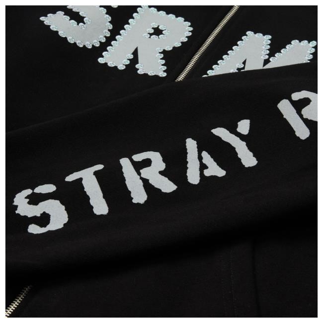 Official Stray Rats SRMY Glitter Zip Hooded Sweatshirt