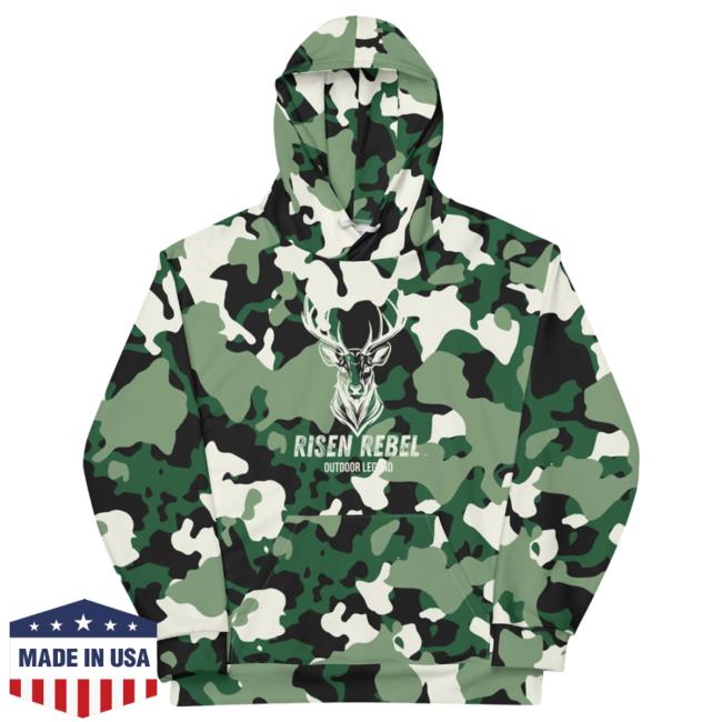 Official Risen Rebel Green Camo Elk Crewneck Sweatshirt