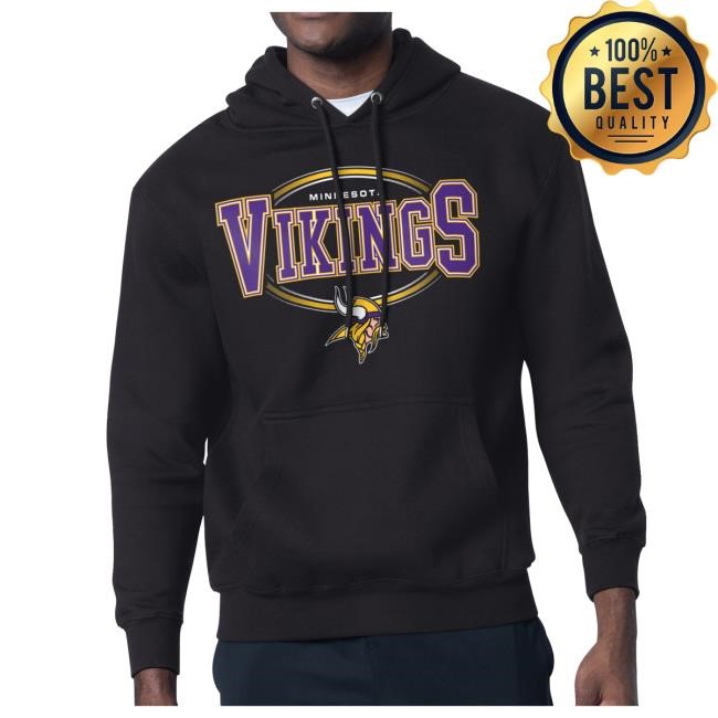 Official Minnesota Vikings Clothing Men's Starter Black Minnesota Vikings Team Track Graphic Pullover Hoodie MinnesotaVikings Men's Starter Black Minnesota Vikings Team Track Graphic Hoodie
