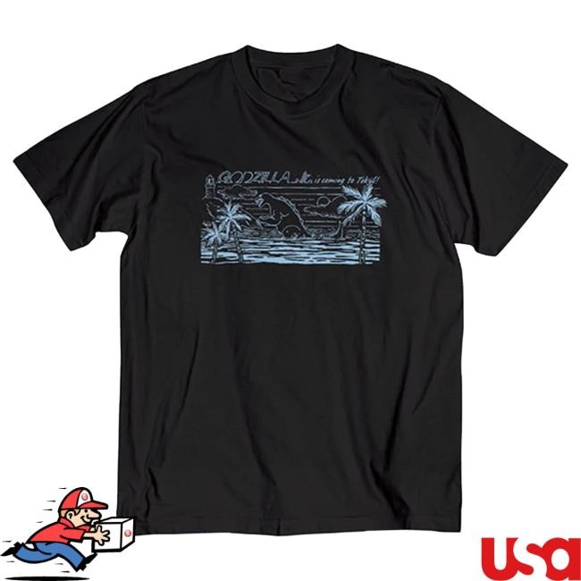 Official Godzilla Merch Store Godzilla vs. Destoroyah 30th Anniversary Scene Illustration Tees 4 (Godzilla Jr.) White