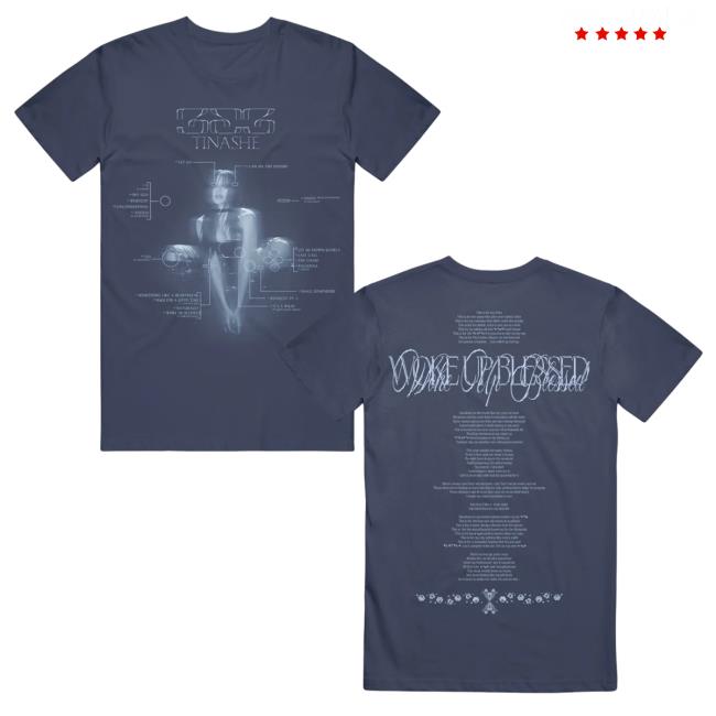 Official Tinashe Merch Store Tinashe Woke Up Blessed Navy Tees