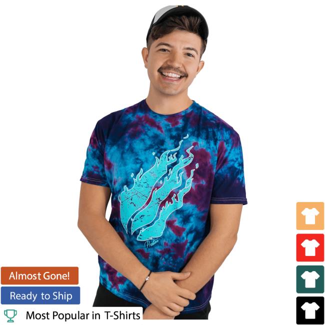 Official Prestonplayz Merch Store Shop Crystal Iconic Tie-Dye April Shirt 2023 Of The Month Tie Dye Firemerch Preston's Signature Fire Emblem Logo