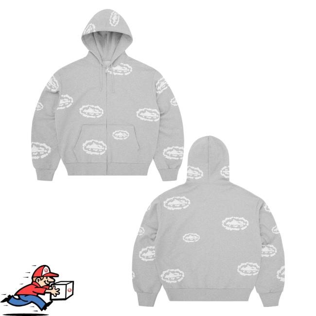 Crtz Island Wreath Zip Hooded Sweatshirt [Black] | Corteiz Rules The World