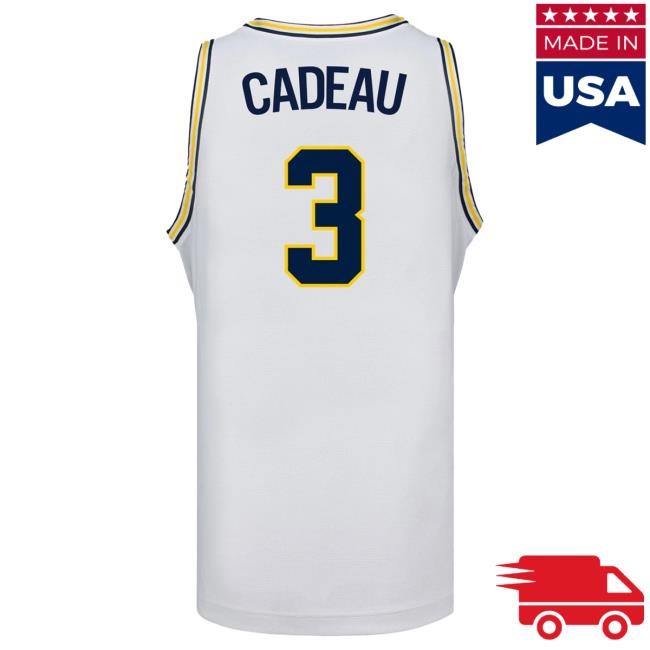 Michigan Wolverines #3 Elliot Cadeau Student Athlete White Basketball Jersey Tees The M Den Shop Official