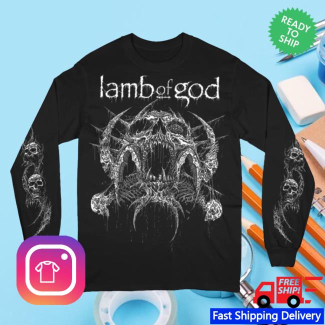 Official Lamb Of God Merch Store Lamb Of God X Riddick Skull Long Sleeve Tee Shirt