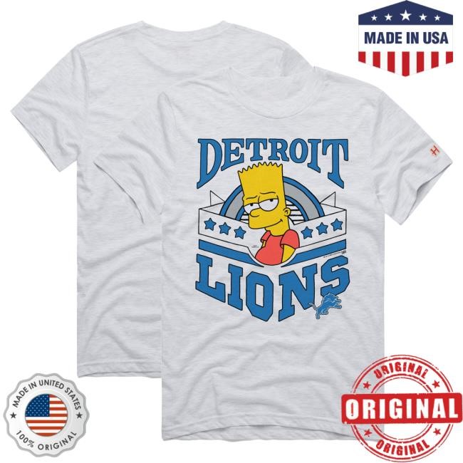 Official Detroit Lions Homage x The Simpsons Unisex Tshirt - White Official Detroit Lions Homage x The Simpsons Unisex Tee - White