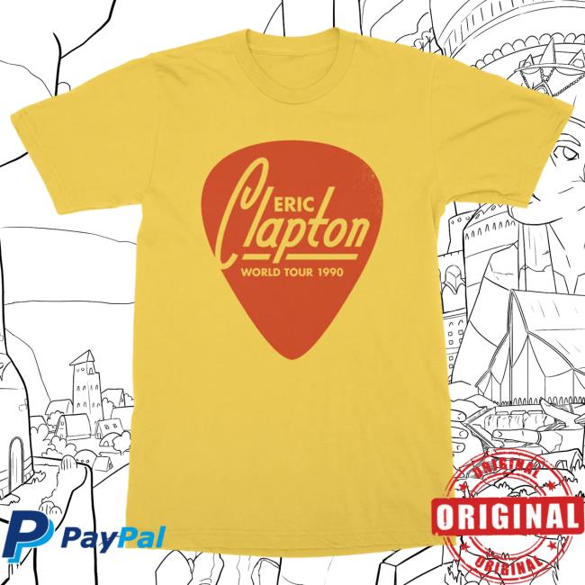 Official Eric Clapton Merch Store Guitar Pick World Tour 1990 New T Shirt