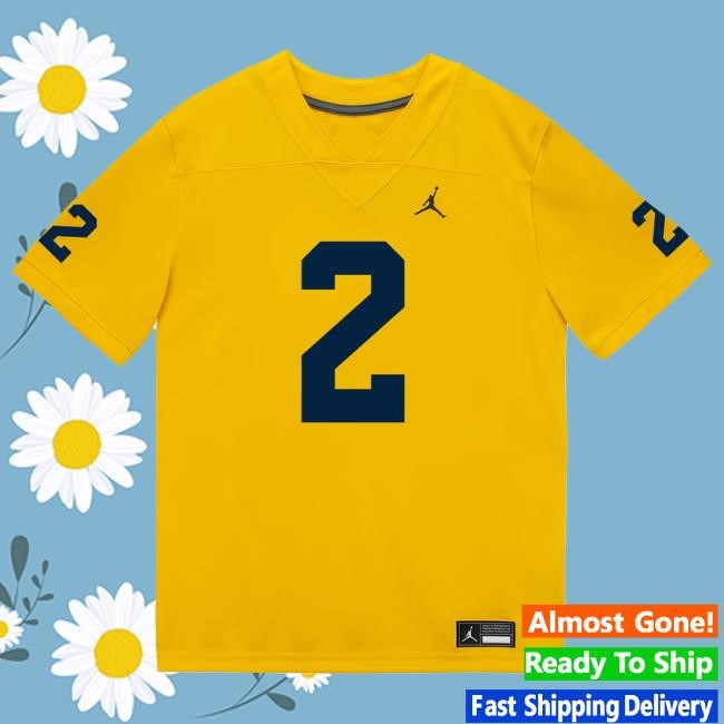 The M Den Michigan Wolverines #2 Shamari Earls Student Athlete Maize Football Jersey Shirts