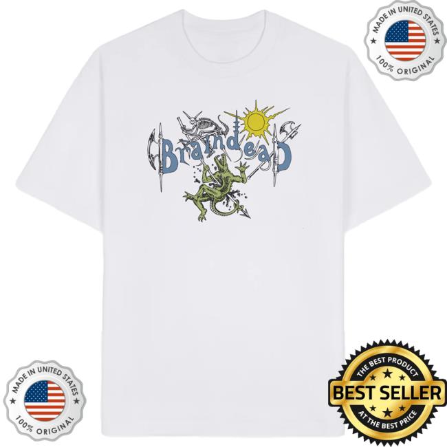 Official Brain Dead Merch Store We Are Brain Dead Lizard Man Shirt 2024 - White Brain Dead Apparel Clothing Shop BrainDead