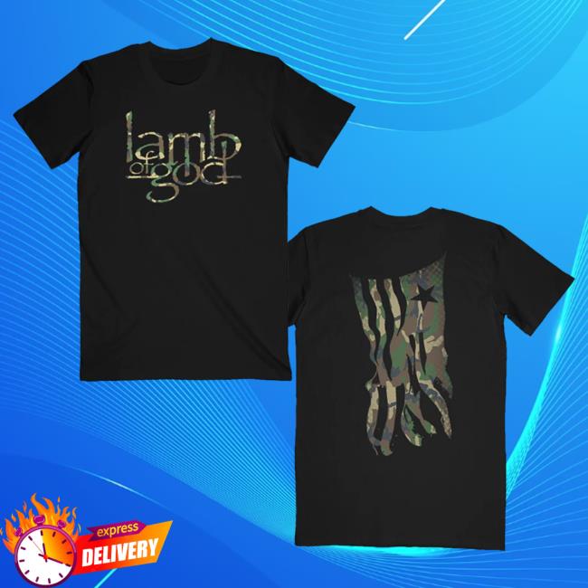 Official Lamb Of God Merch Store Camo Flag Top Shirt