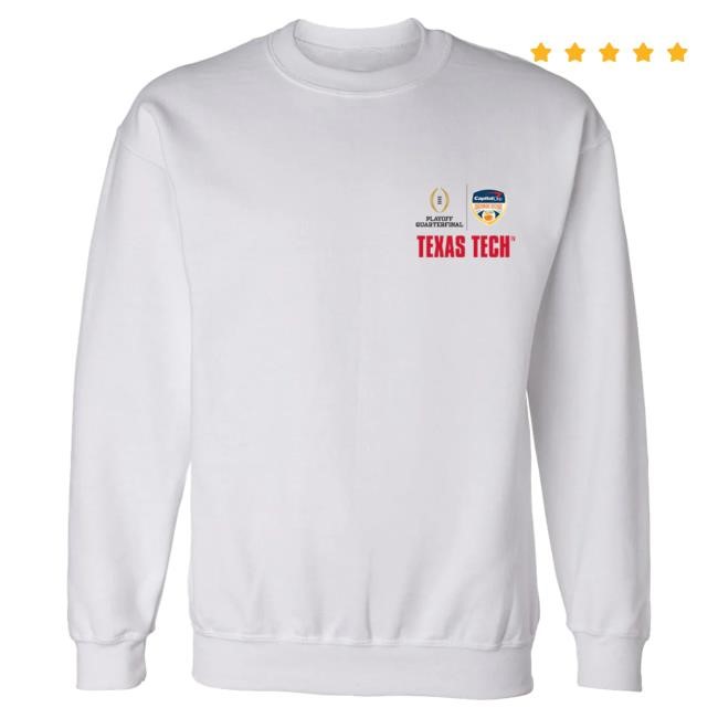 Official Red Raider Outfitter Texas Tech 2025 CFP Orange Bowl - Crewneck Sweatshirt - Orange You Glad - WHITE