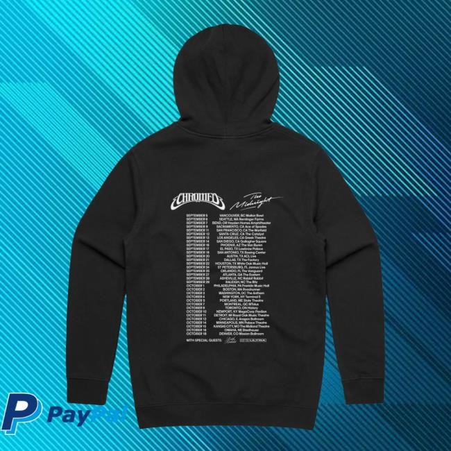 The Midnight The Midnight x Chromeo 2024 Tour LS Hoodie The Midnight Merch The Midnight The Midnight x Chromeo 2024 Tour Sweatshirt Hoodie The Midnight Merch