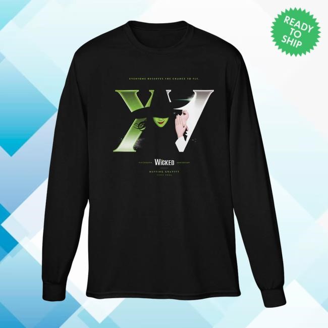Wicked Unisex XV Keyart L/S Tee Wicked the Musical Shop Wicked Unisex XV Keyart Long Sleeve Wicked the Musical Shop
