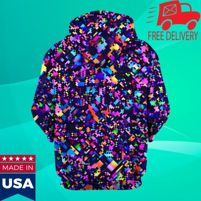 Official Iedm Clothing 8-Bit Confetti Unisex Pullover Hoodie Edm Apparel Iedm Clothing 8-Bit Confetti Unisex Sweatshirts Edm Apparel