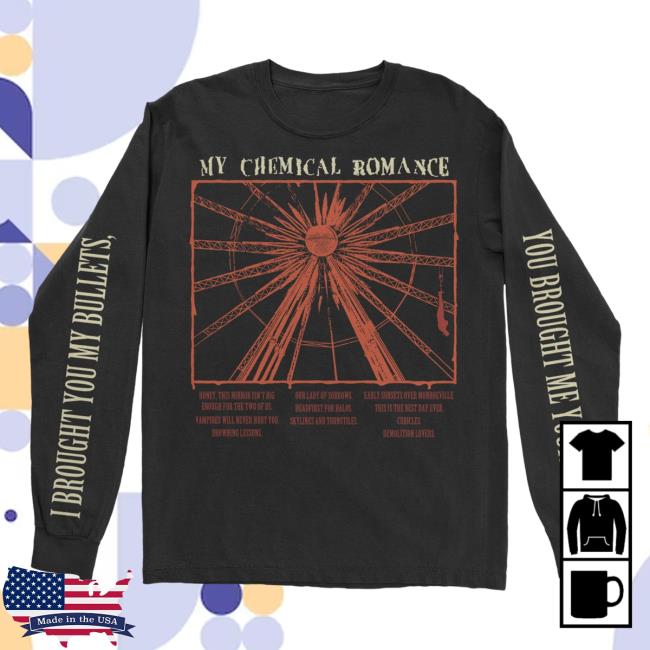Official Mcr Merch Store Shop Warner Records My Chemical Romance Bullets Track LS Tee WarnerRecords