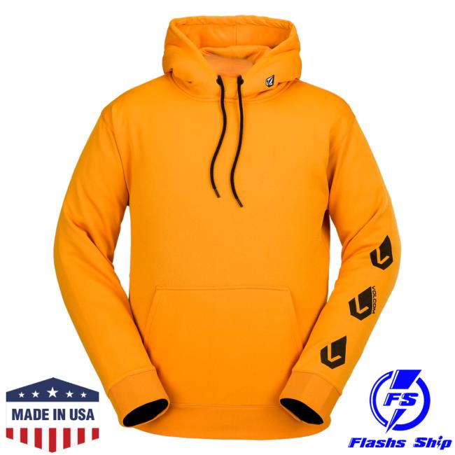 Official Volcom Stone Clothing Shop Store Core Hydro Pull Over Hoodie Gold