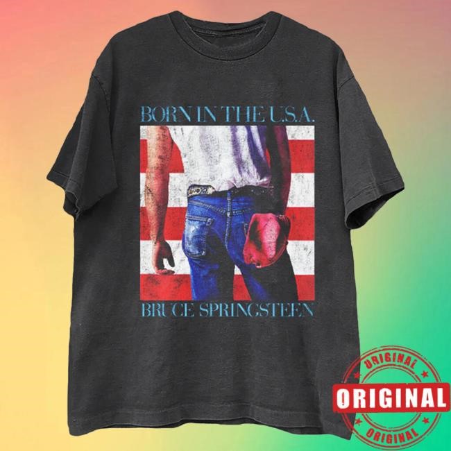 Officia Bruce Springsteen Merch Store Born In The Usa Black Attractive Shirt