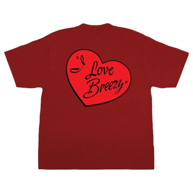 Official Chris Brown Merch Store Chris Brown I Love Breezy S/S Tee Red Chris Brown I Love Breezy S/S Tees Red