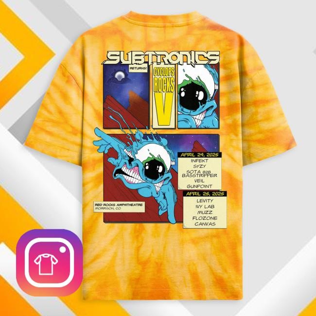 Official Subtronics Merch Store Subtronics - Cyclops Rocks V Midweight Tie Dye Shirt Subtronics - Cyclops Rocks V Midweight Tie Dye Top Shirt