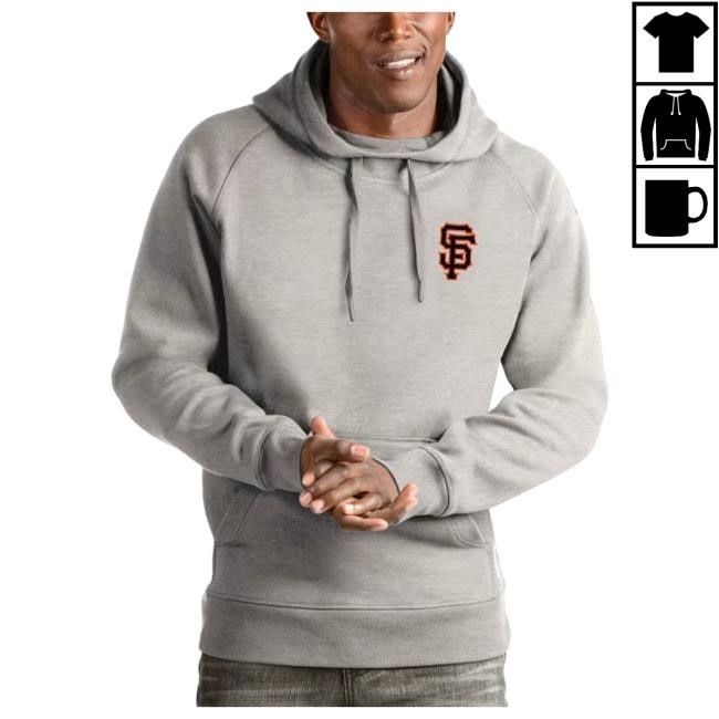 Antigua San Francisco Giants Mens Grey Victory Long Sleeve Hoody | Rally House Official Merch Store – Buy Official MLB Hoodie