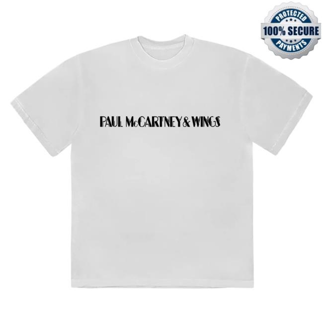 Official Paul McCartney Merch Store Paul McCartney & Wings Text Logo Hot Shirt PaulMcCartney