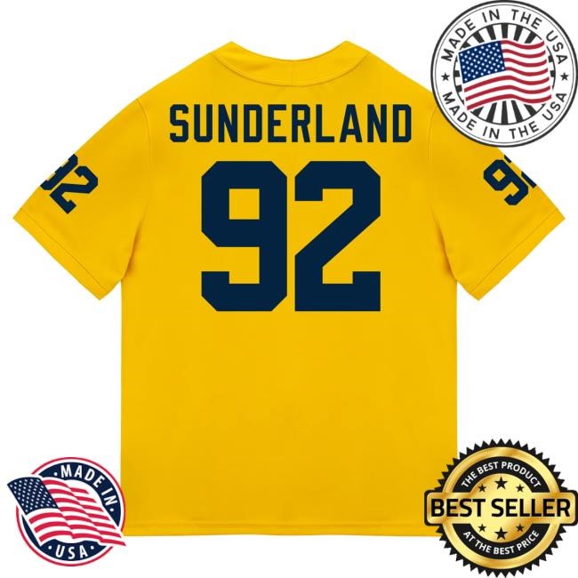 Michigan Wolverines #92 Beckham Sunderland Student Athlete Maize Football Jersey Hot Shirt The M Den Shop Official