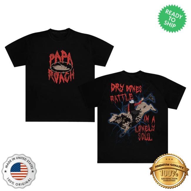 Official Papa Roach Merch Store Shop Thunder Bull Tee (Black) Paparoach