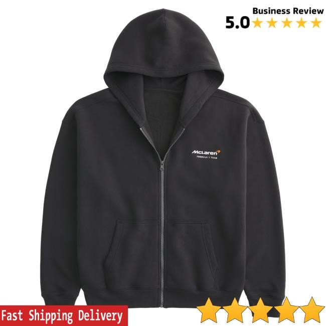 Official Hollister Co Merch Store Boxy McLaren Graphic Zip-Up Hoody Hollister Apparel Clothing Shop Hollisterco