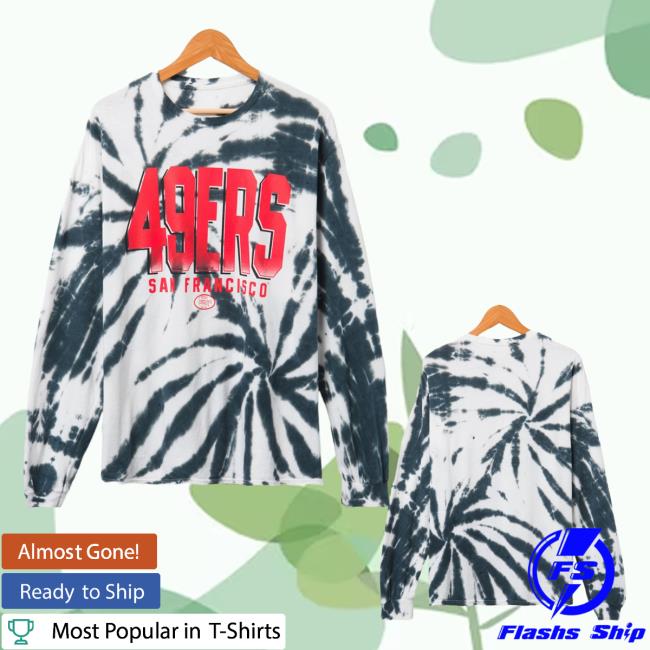 Official Junk Food Apparel Clothing Store Shop Junkfoodclothing San Francisco 49ers Game Time Tie Dye Long Sleeve T Shirt True Black Tie-Dye