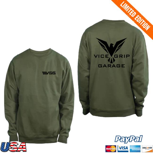 Official Vice Grip Garage Vgg Merch Army Green Pullover Hoodie