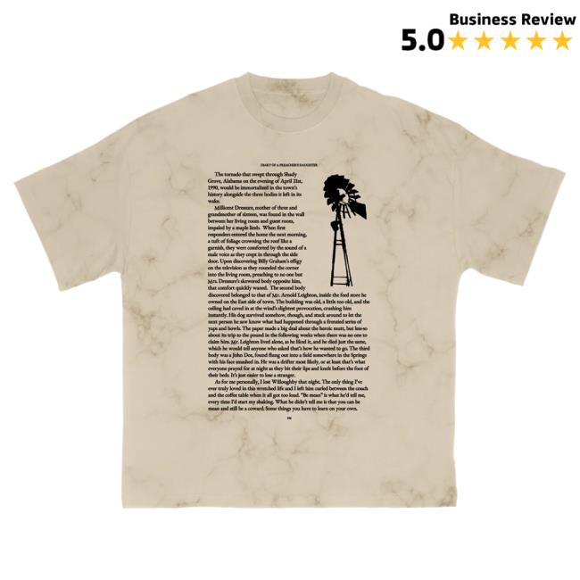Official Daughters Of Ethel Cain Merch Store Excerpt Tee Shirt Limited Tea Stained Edition Tee Shirt Ethelcain