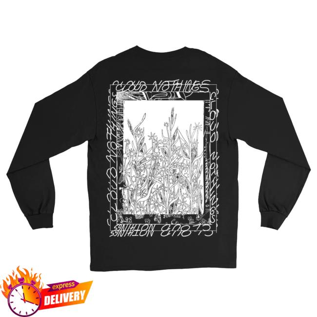 Official Cloud Nothings Pure Noise Merch Flowers Black - Long Sleeve Tees Cloud Nothings Flowers Black - Long Sleeve T-Shirts