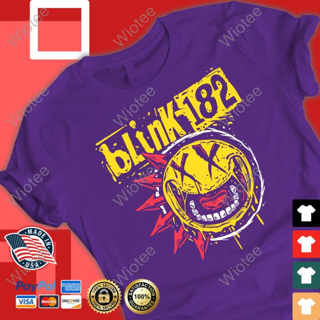 Official Blink 182 Tour Punk Smiley Shirt Blink 182 Tour Merch Punk Smiley Shirt