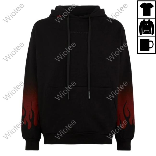 Official Vision Of Super Red Negative Flames Black Hooded Sweatshirt Official Vision Of Super Red Negative Flames Black Pullover Hoodie