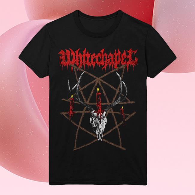 Whitechapel Merch Pentagram Candle Black T-Shirt