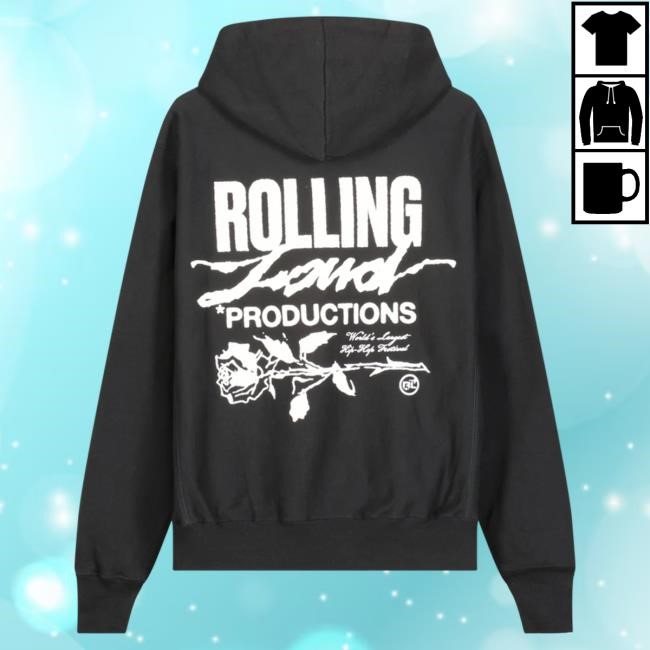 Official Rolling Loud Merch Store Shop Rolling Loud RL Productions Ripper Black Attractive Hoodie RollingLoud