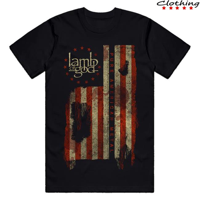 Official Lamb Of God Merch Store Shop Pure American Metal Flag Hot Shirt Lambofgod
