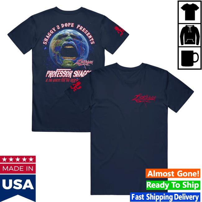 Official Insane Clown Posse & Psychopathic Records Merchandise ICP Apparel Shop Shaggy 2 Dope Globe Navy - Tee Psychopathic Merch