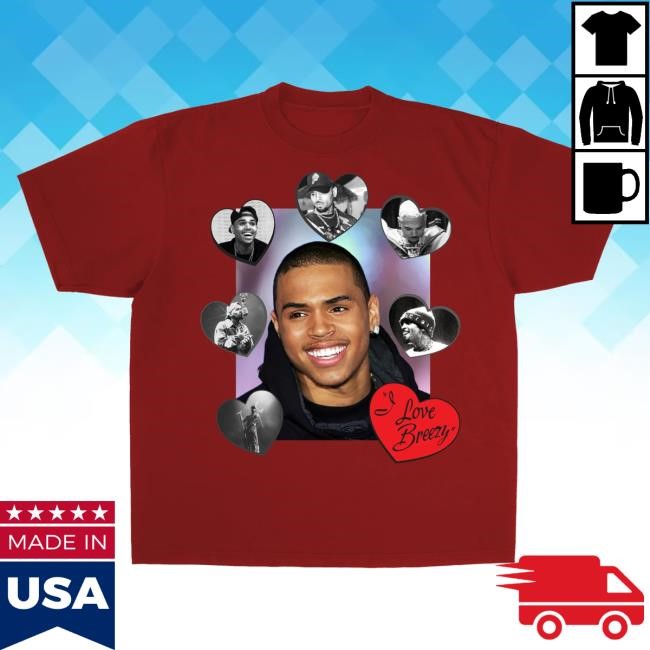 Official Chris Brown Merch Store Chris Brown I Love Breezy S/S Tee Red Chris Brown I Love Breezy S/S Tee Red