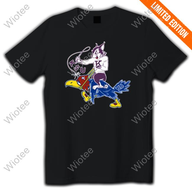 K-State Baseball Vintage K-State Wildcat vs K-U Jayhawk T-Shirt