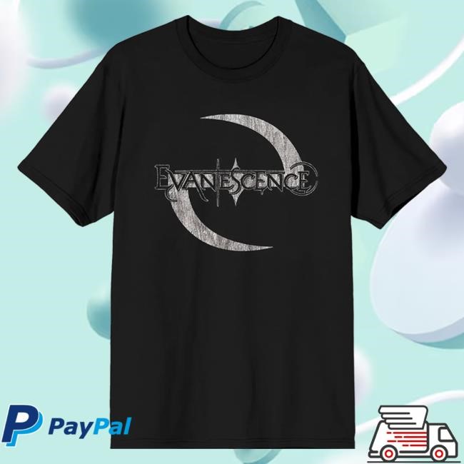Evanescence Official Store Distressed Logo Black Tshirt