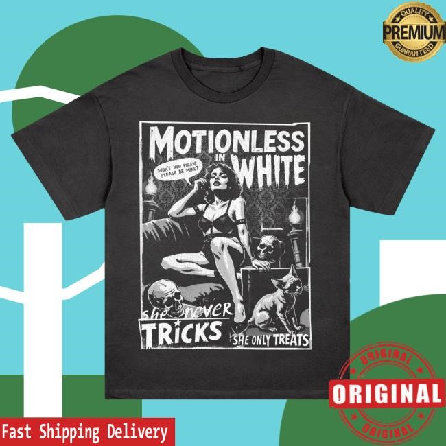 Official Miwmerch Motionless In White Tricks And Treats Tee (Black) Miw Merch Store