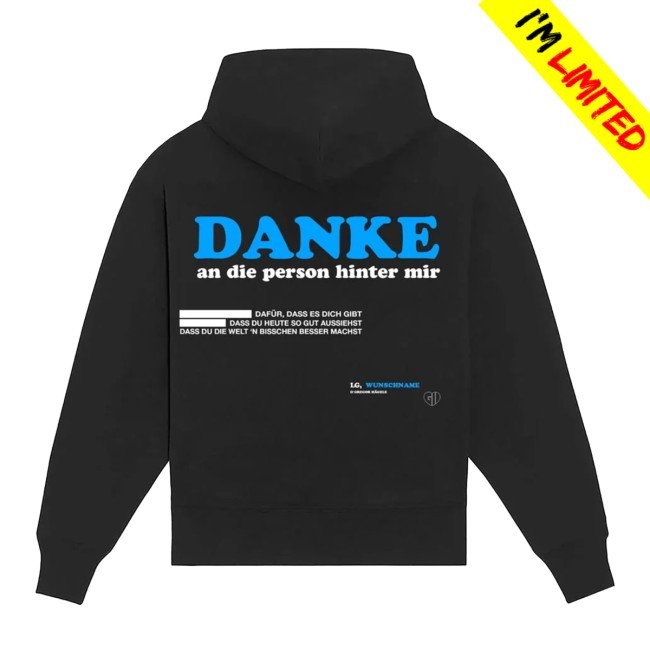 Gregor Hägele - Long Sleeve Hoodie - Danke - Wunschname
