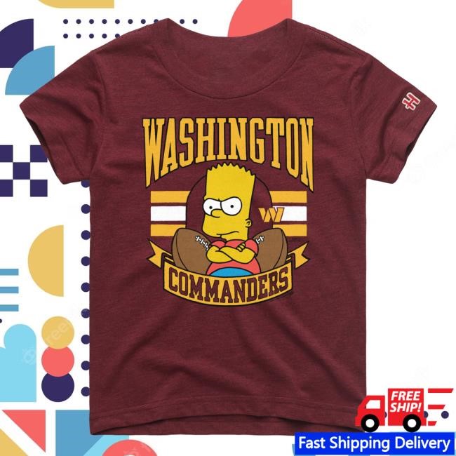Official Youth Homage x The Simpsons Burgundy Washington Commanders New Shirt