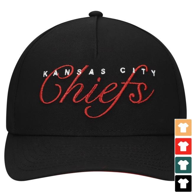 Official Kansas City Chiefs NFL Football Black M-Crown Adjustable