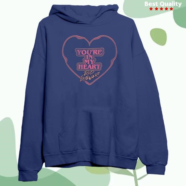 Official Rod Stewart You're In My Heart Blue Hooded Sweatshirt